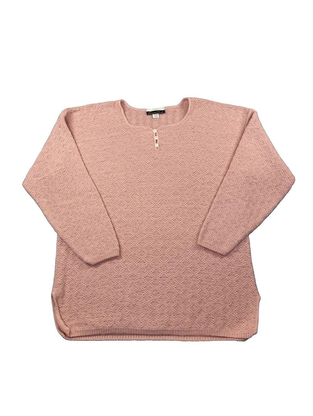 Vintage 80s Dana Scott Pastel Wintry Beaded Sweater Size Large Cottage Grandma